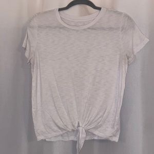 Aerie White Tie-Front T-Shirt
